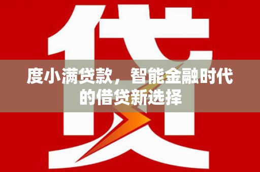 东区度小满贷款，智能金融时代的借贷新选择
