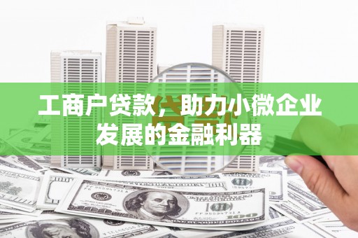 东区工商户贷款，助力小微企业发展的金融利器