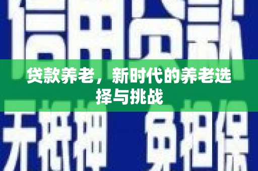 东区贷款养老，新时代的养老选择与挑战
