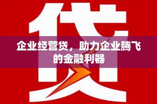 东区企业经营贷，助力企业腾飞的金融利器